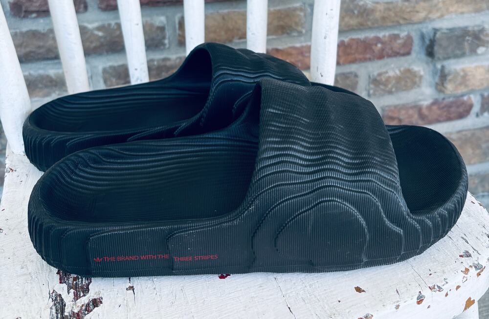 Men's Adidas Adilette 22 Textured Slides, Core Black, Size 11